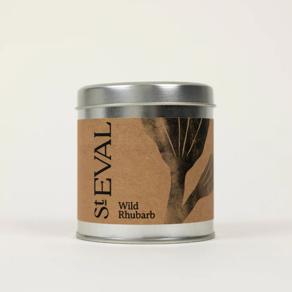 St Eval Wild Rhubarb Scented Tin Candle